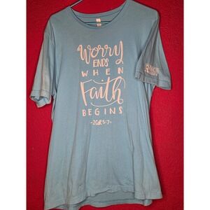 Ranch dressn Worry Ends When Faith Begins Christian‎ Graphic T Shirt
